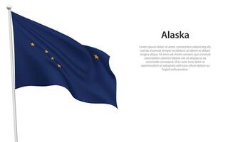 Isolated waving flag Allaska vector