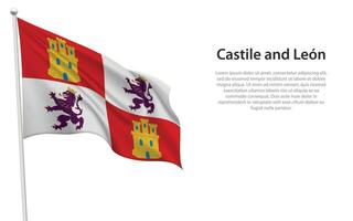 Isolated waving flag Castile and Leon vector