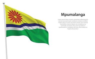Isolated waving flag Mpumalanga vector