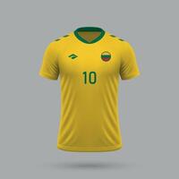 3d realistic soccer jersey Lithuania vector