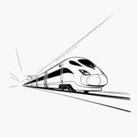 High-Speed Train on Tracks vector