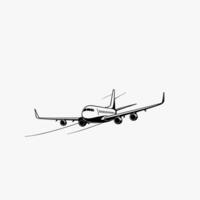 Minimalist Line Art of Airplane in Flight vector