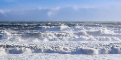 stormy sea, surf, beautiful sky photo
