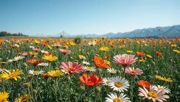 A Serene Scene with Buzzing Bees and Gentle Breezes photo