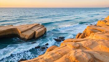 A Sunset Scene with Golden Hues photo
