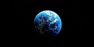 Planet Earth on a Black Background photo