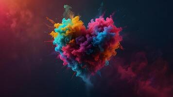 art colorful flow heart photo