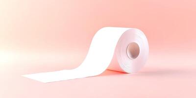 Toilet paper roll on a delicate background photo