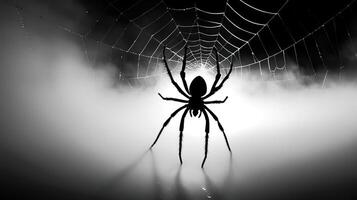 Spider on a web with a haze photo