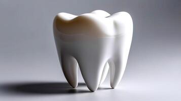 A close-up tooth on a plain background photo