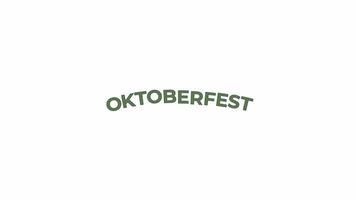 Word oktoberfest of bouncing green letters 2D object animation. German festival promotion label cartoon 4K , alpha channel. Bavarian holiday name animated flat item on white background video