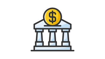 A bank building with a dollar sign on top video