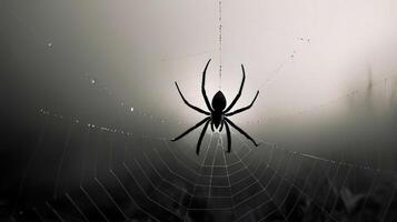 Spider on a web with a haze photo