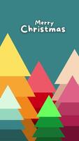 Vertical of various color christmas tree for greeting copy space video