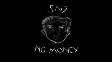Illustration of a man's face with random pencil scribble design on a black background video
