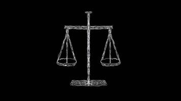 The scales of justice are designed with pencils randomly on a black background. video