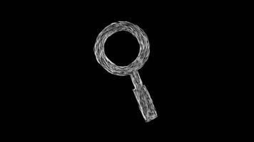 magnifying glass illustration designed with handwriting on a black background video
