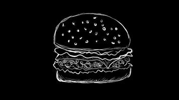 Stop motion burger with random pencil scribble design video