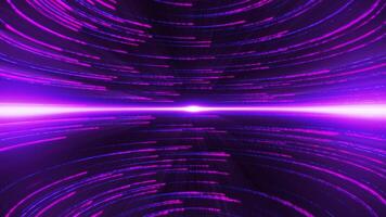 Abstract digital background with glowing neon particle lines. movement of a stream of luminous bright stripes. Digital technology, social media connection, fast internet connection. Seamless loop video