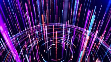 Beautyful spiral light with movement of bright neon lines and gloving stripes. The Light of the Particles Rise Upward. Four Partis and Events video