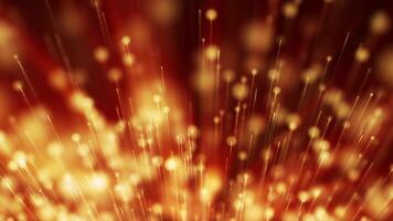 Abstract background of bright orange particles. Flying fire sparks and beautiful bokeh. Seamless loop 4k video