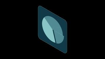 Isometric cycle diagram animation for infographics. 3D Pie chart. Pie chart icon. 4K animated in isometric style. Transparent background with alpha channel video
