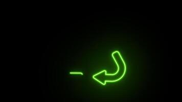 Recycle symbol animation. Green recycle or recycling arrows icon. Glowing neon line of green arrows recycle eco symbol. Transparent background with alpha channel video