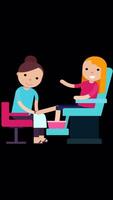 The Master Does A Pedicure, Treats His Client S Toenails On Vertical On Alpha Channel 2D Cartoon Animation video