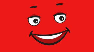 Happy Eyes Looking Left And Right On Red Background 2D Cartoon Animation video