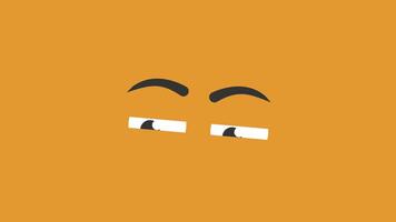 Angry Eyes Looking Left And Right On Yellow Background 2D Cartoon Animation video