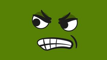 Angry Eyes Looking Left And Right On Green Background 2D Cartoon Animation video