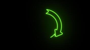 Recycle symbol animation. Green recycle or recycling arrows icon. Glowing neon line of green arrows recycle eco symbol. Transparent background with alpha channel video