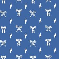 Blue Bows and Lightning Pattern vector