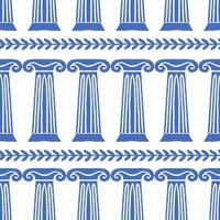Greek Columns Seamless Pattern vector