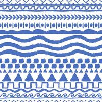 Blue Geometric Border Striped Pattern vector