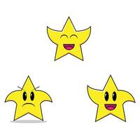 The Illustration of Star Emoji Game Set vector