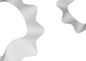 Abstract black waving and curve line technology on white Background. For backdrop, book cover or banner. Science, sound and hi-tech. vector
