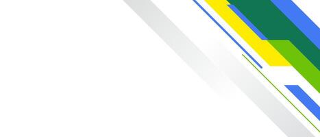 Abstract Geometric Background With Blue Yellow Green Stripes Design vector