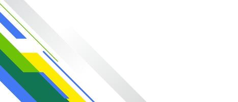 Abstract Geometric Background With Blue Yellow Green Stripes Design vector