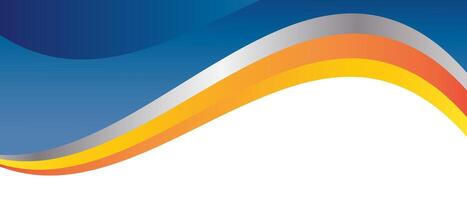 Abstract Blue Orange Wave Background With Gradient Design vector