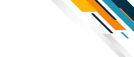 Abstract background with orange, blue and white lines vector