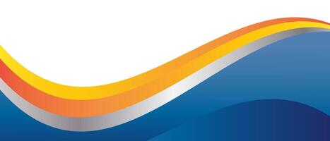 Abstract Blue Orange Wave Background With Gradient Design vector