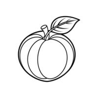 White Background Apricot Icon. Minimalist Line Design Template vector