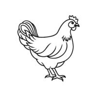 Hen and Chicken Icon. Flat Line Design Template Elements vector