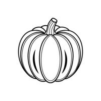 Outlined pumpkin, pumpkin line art illustration. Pumpkin Icon for design. Easily editable vector