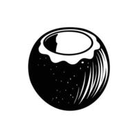 Coconut Fruit Icon. Simple and Clean Half Fruit Design vector