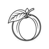 Minimal Apricot Line Icon. Design Template for Clean White Background vector