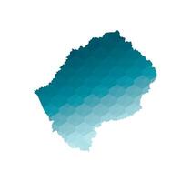 isolated illustration icon with simplified blue silhouette of Lesotho map. Polygonal geometric style. White background. vector