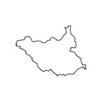 isolated simplified illustration icon with black silhouette of South Sudan map. White background vector
