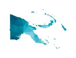 isolated illustration icon with simplified blue silhouette of Papua New Guinea map. Polygonal geometric style, triangular shapes. White background. vector